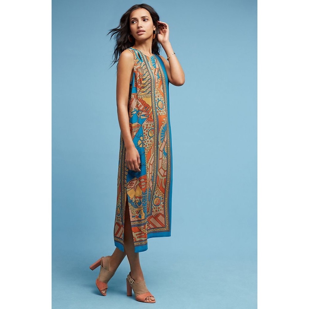 Anthropologie Akemk + Kin Silk Maxi Dress